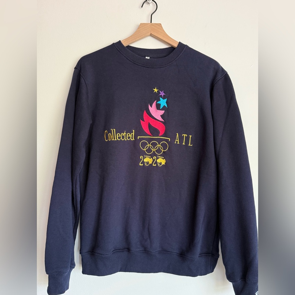 Collected ATL 2020 Olympics 1996 Homage Crewneck Sweatshirt Unisex Size M Navy